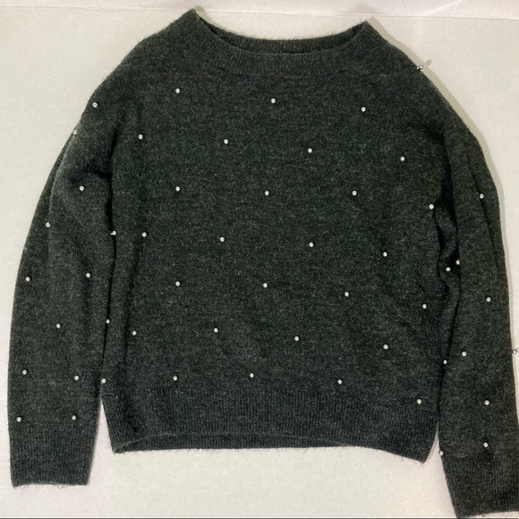 H&M Beaded Charcoal Sweater - so soft!! - Picture 6 of 10